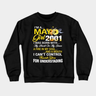 Womens I_m A May Girl 2001 T Shirt Women 18th Birthday Gift Shirt Crewneck Sweatshirt